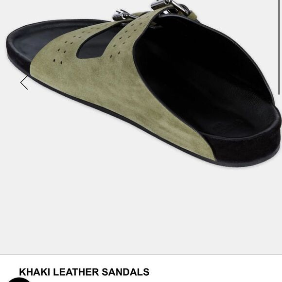 Kooples suede leather khaki slide sandal NIB Size 40 - Picture 7 of 14